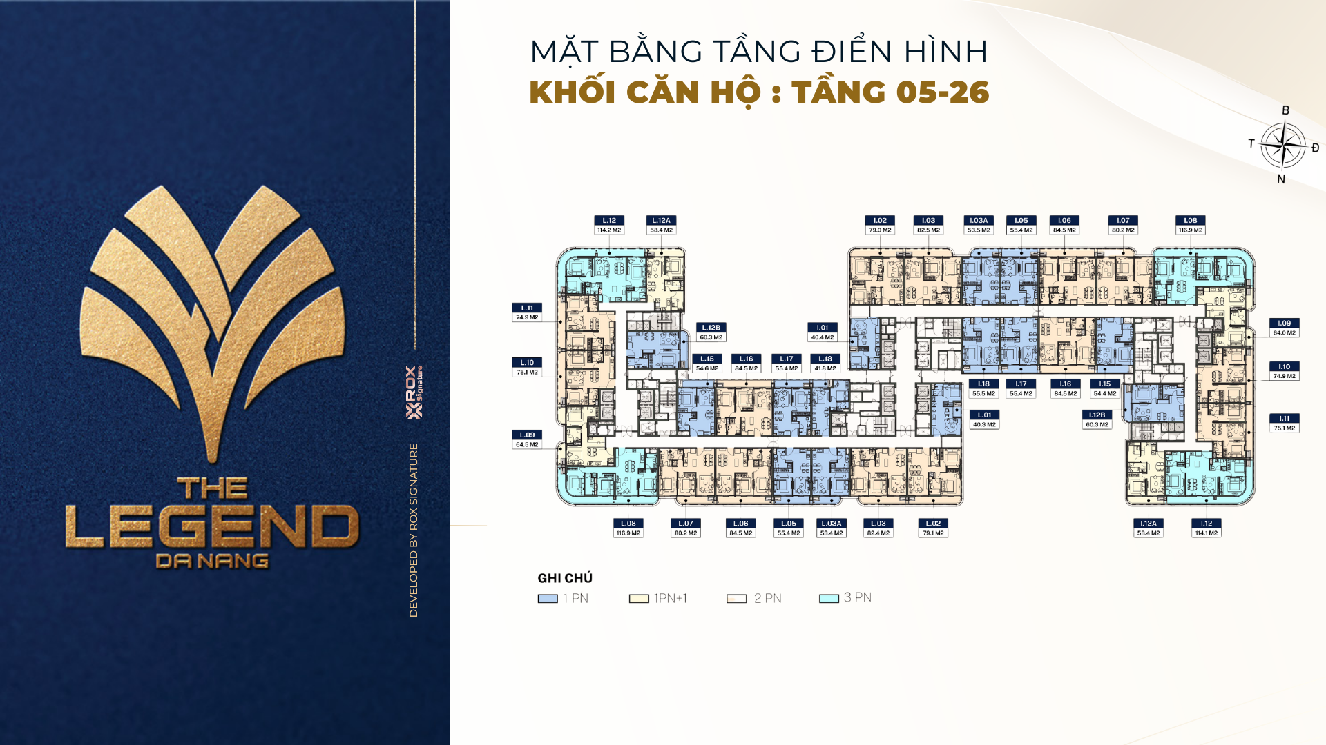 Mặt bằng tầng điển hình The Legend Đà Nẵng